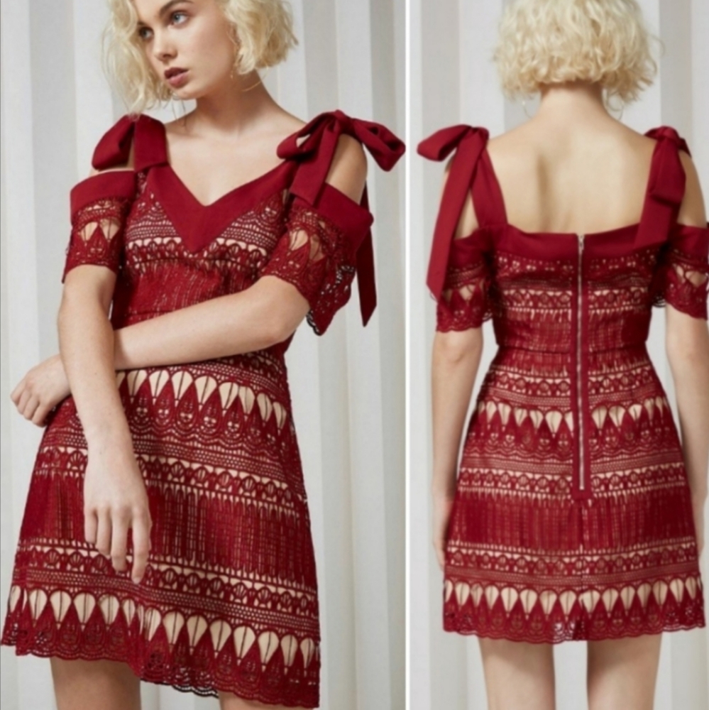 Burgundy Lace Babydoll Mini Dress Keepsake The Label